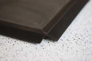 The Drop-N-Flop floor protector for DIYers and professional contractors.  The patented gasket system seals to your wall to prevent paint seepage.